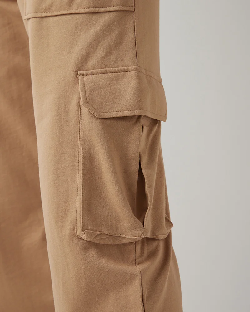 bewakoof  Men's Ginger Root Brown Oversized Cargo Warm Joggers for Men | Best Price UAE